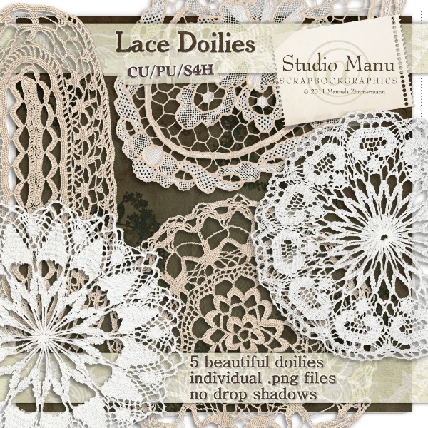 New Glitter Frames + Lace Doilies commercial use