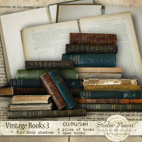 digital scrapbooking vintage books designer resource commercial use