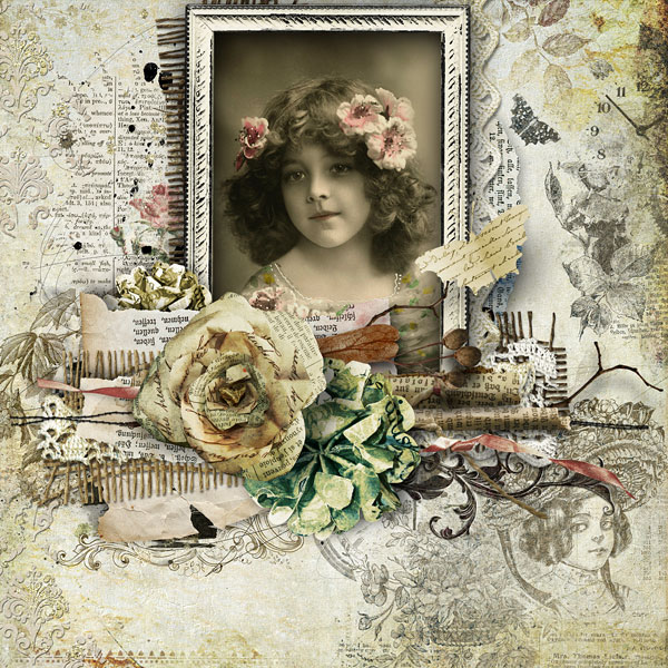 digital scrapbooking inspiration layout clusters