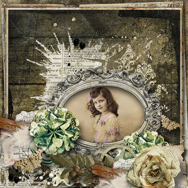 digital scrapbooking layout stacked papers