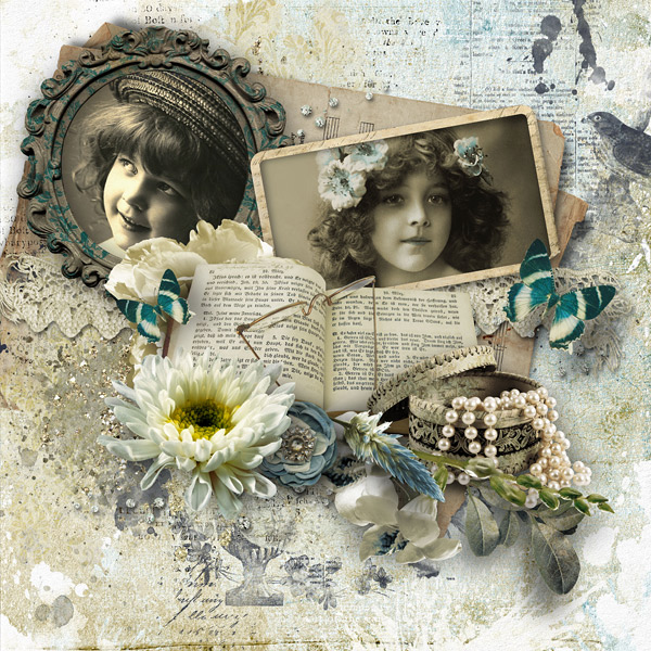 Inspiration Layout Hidden Treasures with Stamps and Brushes