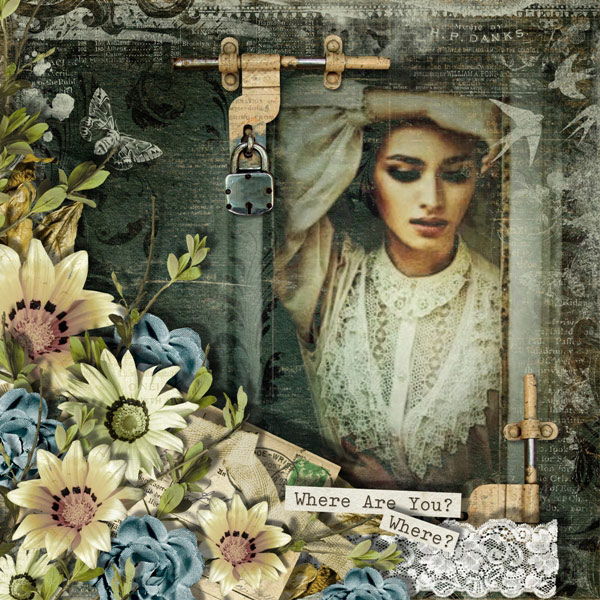 digital scrapbooking layout by Tracey think back