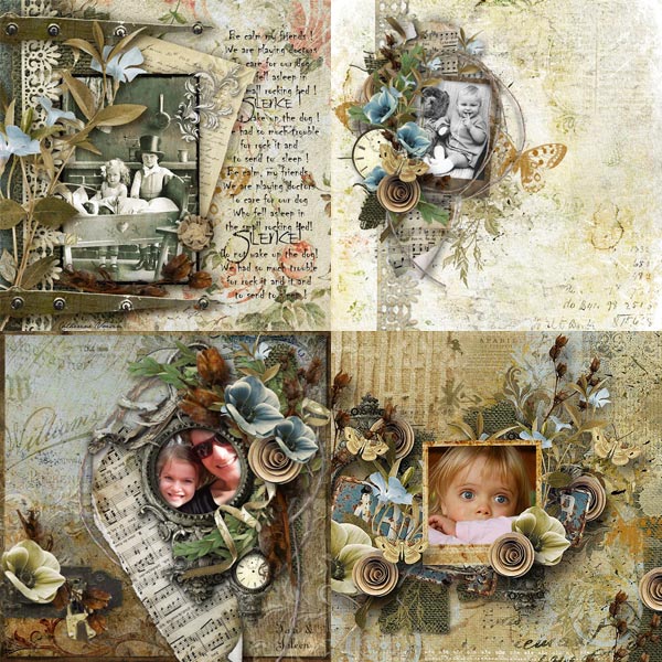 digital scrapbooking inspiration pages silence vintage collection