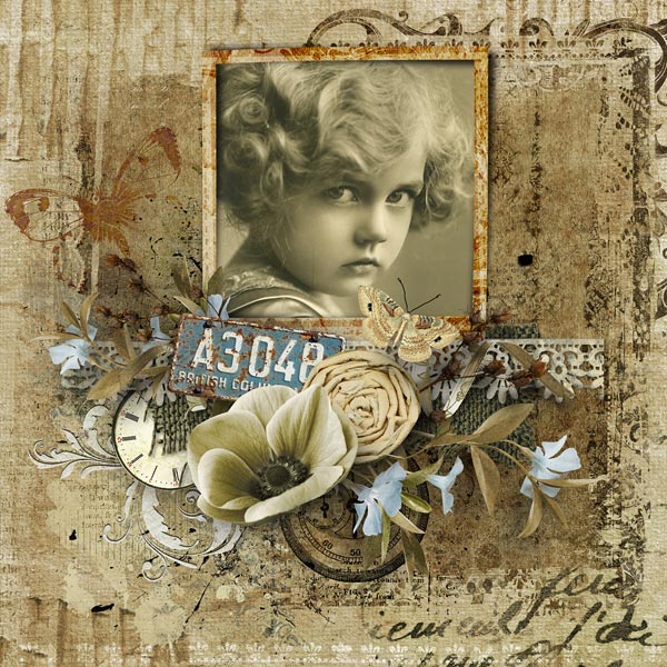 digital scrapbooking inspiration layout silence clusters