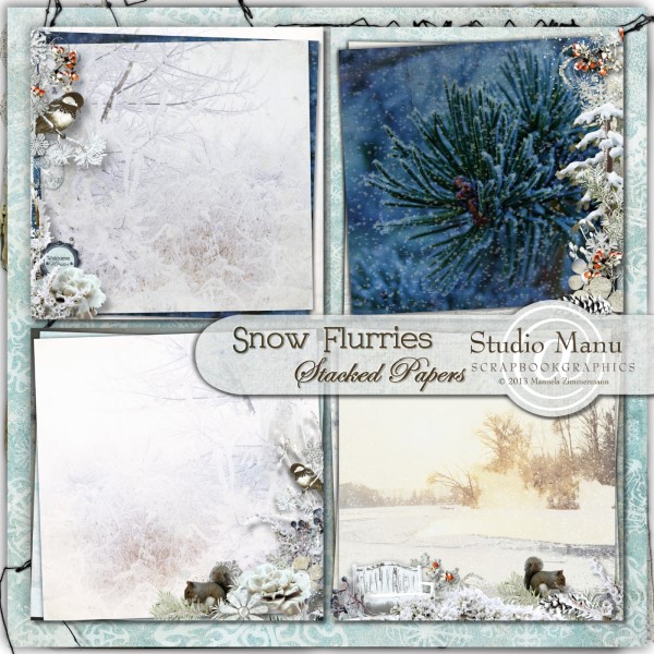 Snow Flurries - Stacked Papers
