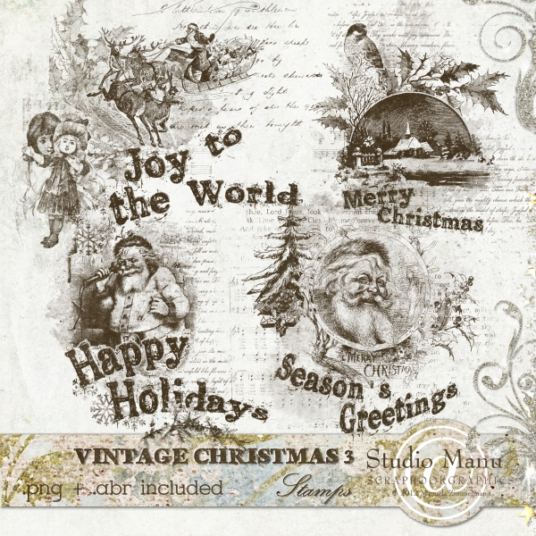 Vintage Christmas 3 - Stamps