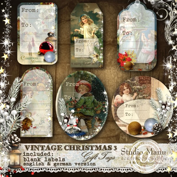 Vintage Christmas 3 - Gift Tags - english version