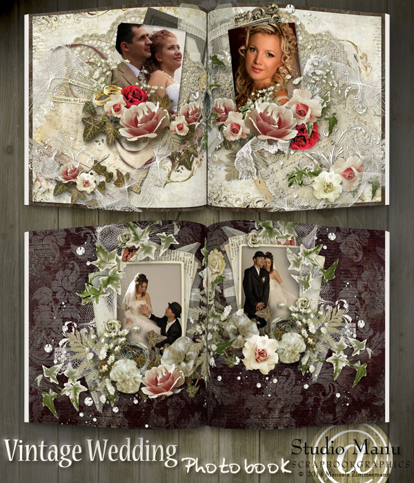 Vintage Wedding Photo Book - Pages Inside