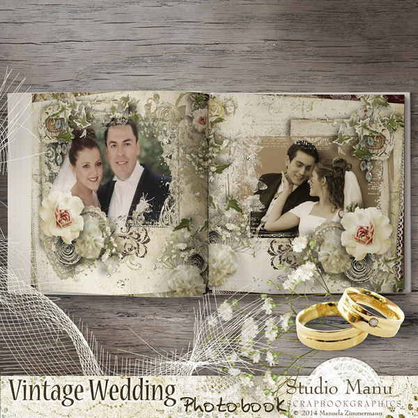 Vintage Wedding Photo Book - Pages Inside