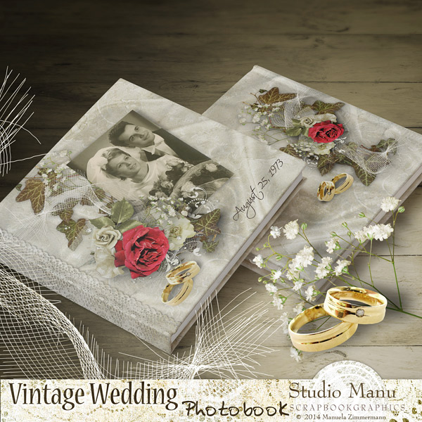 Vintage Floral Wedding Photobook/Album