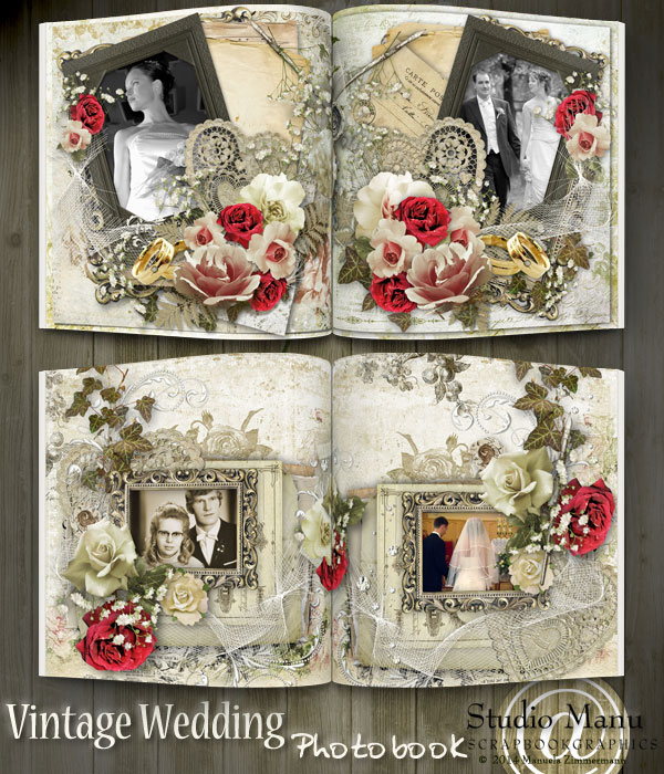 Vintage Wedding Photo Book - Pages Inside