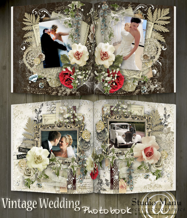 Vintage Wedding Photo Book - Pages Inside