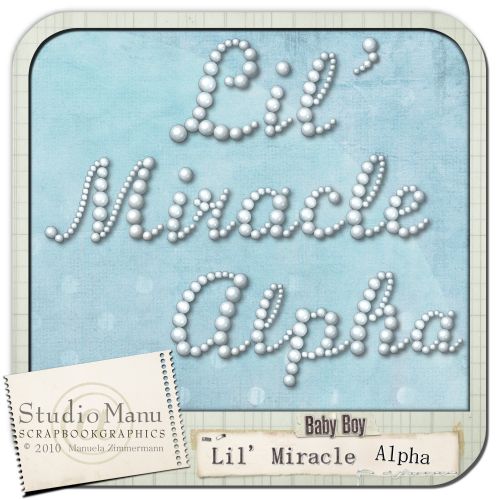 digital scrapbooking kit lil miracle alpha set