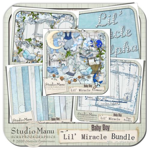 digital scrapbooking collection lil miracle baby boy