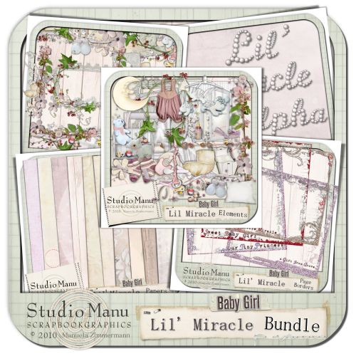digital scrapbooking collection lil miracle baby girl