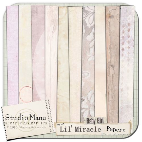 digital scrapbooking kit lil miracle baby girl papers