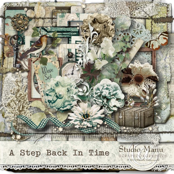 Digital scrapbooking Page Kit: A Step Back In Time