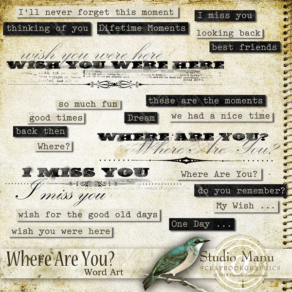 Where Are You? Word Art / Stripes