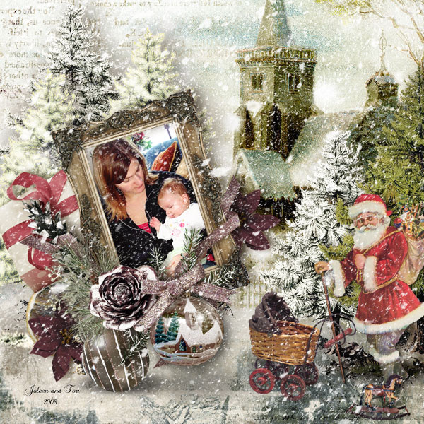 Inspiration Layout by Janet Vintage Christmas