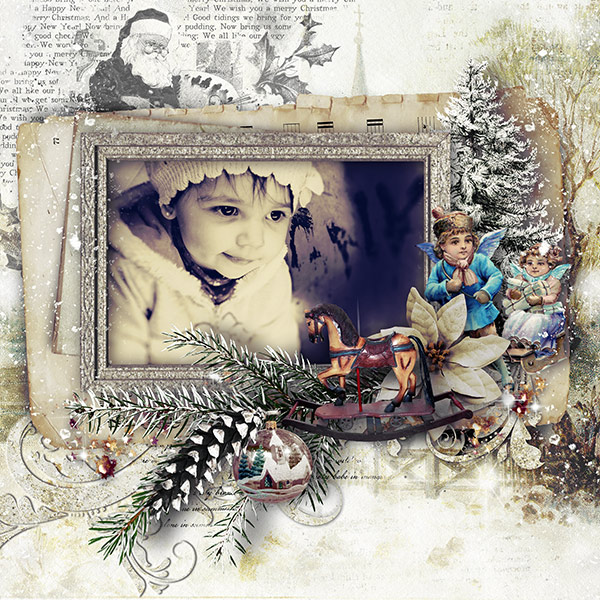 Vintage Christmas Clusters Inspiration Layout