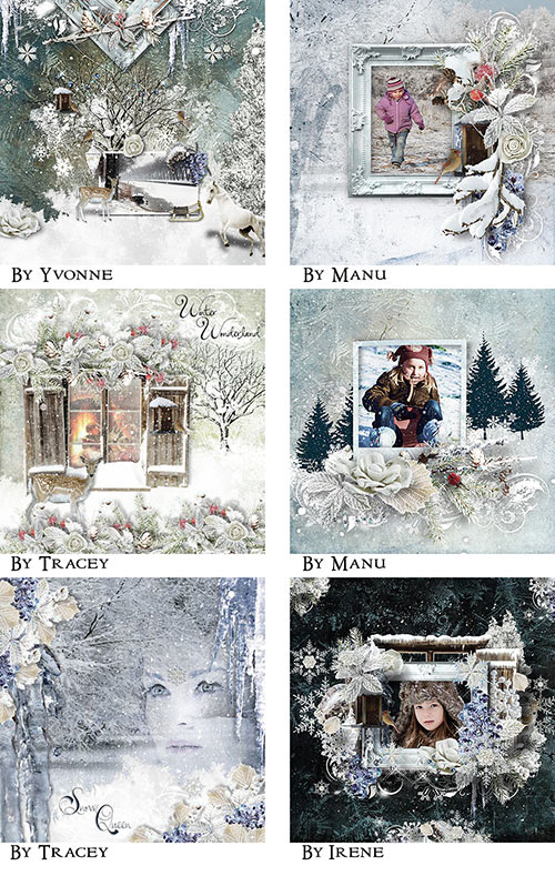 Winter Digital Scrapbooking Inspiration Layouts