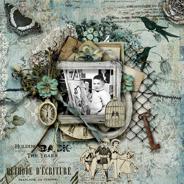 Digital scrapbooking inspiration page by Yvonne
