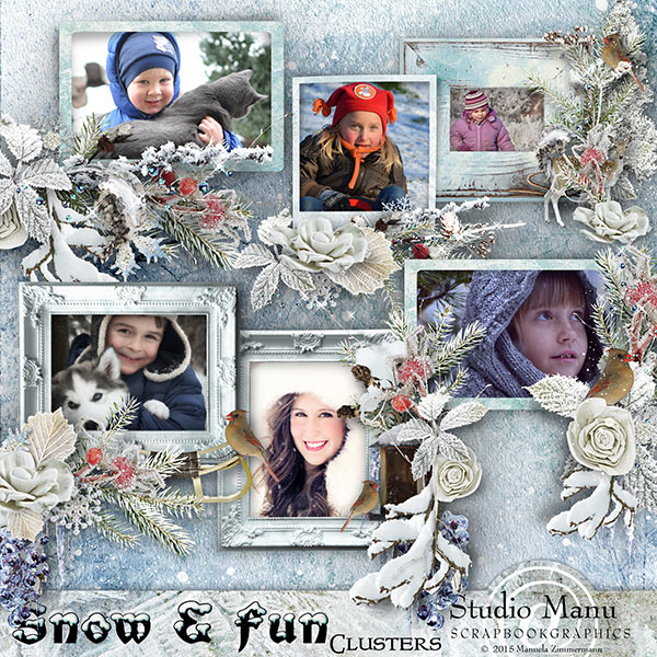 Scrapbooking Snow And Fun Cluster Frames