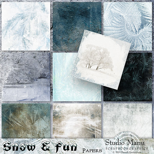 Winter digital scrapbook papers