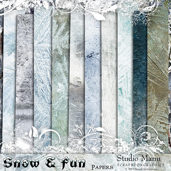 Digital scrapbooking winter page kit