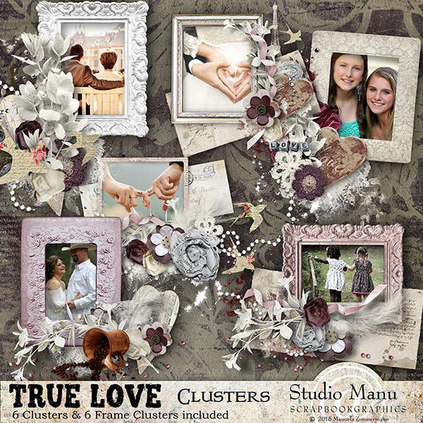 True Love Valentine#S Day Scrapbooking Clusters