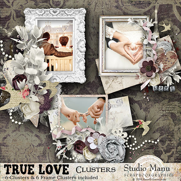 True Love Valentine's Day Scrapbooking Clusters