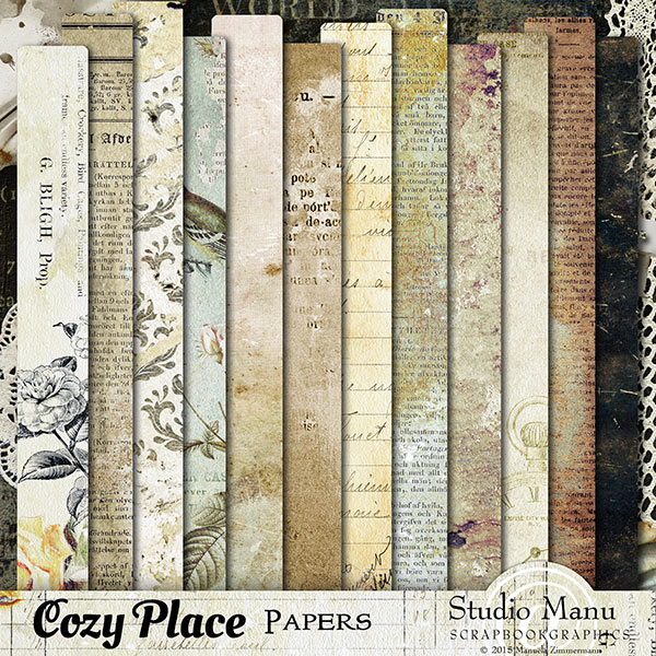 Cozy place digital scrapbooking page kit