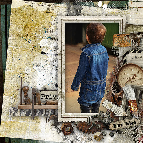 digital scrapbooking mens layout inspiration