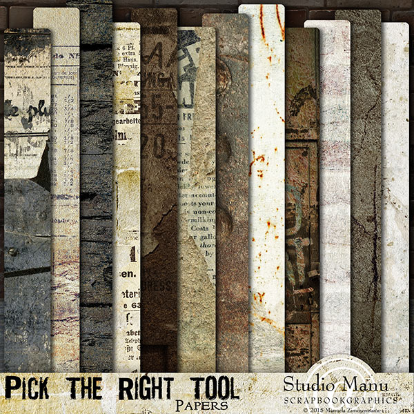 Pick the right tool papers masculine scrapbook backgrounds