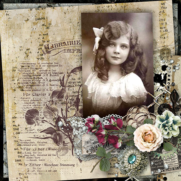 beautiful past inspiration scrapbook layout