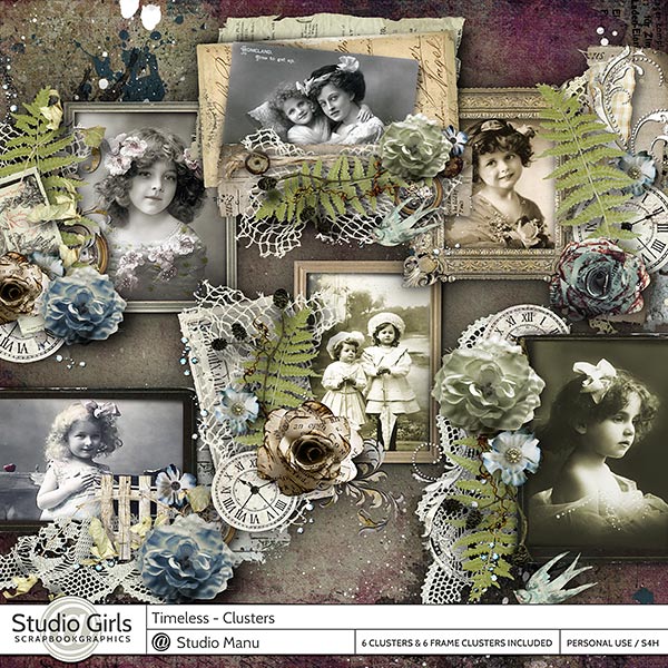 Timeless Digital Scrapbooking Cluster Frames