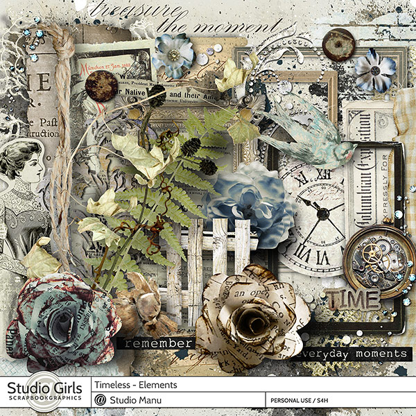 Timeless Digital Scrapbooking Page Kit