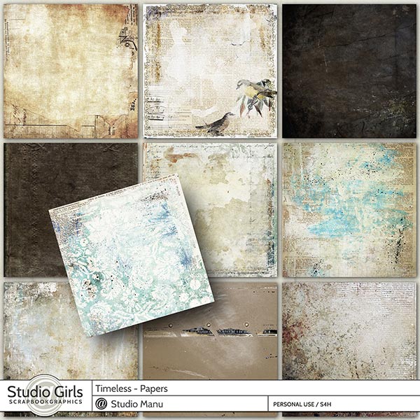 Timeless Digital Scrapbooking Papers