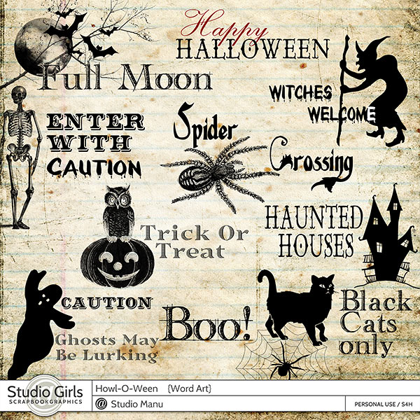 Halloween Digital Scrapbooking Word Art