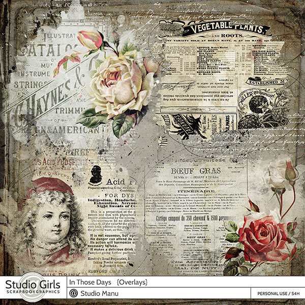 Vintage Digital Scrapbook Overlays