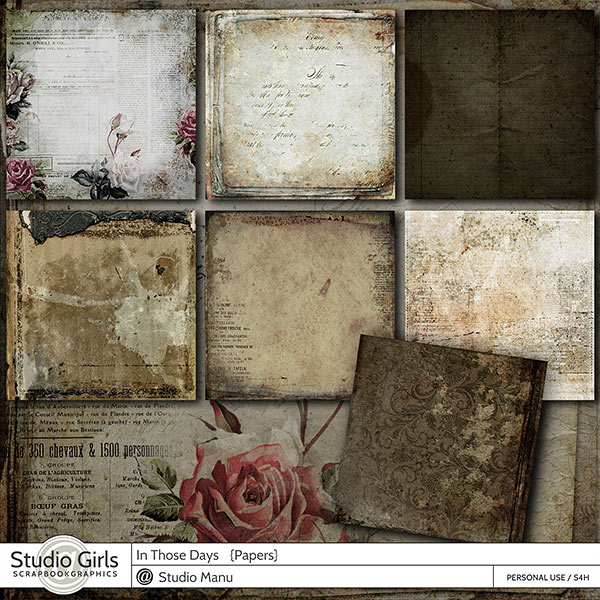 Vintage Digital Scrapbook Papers