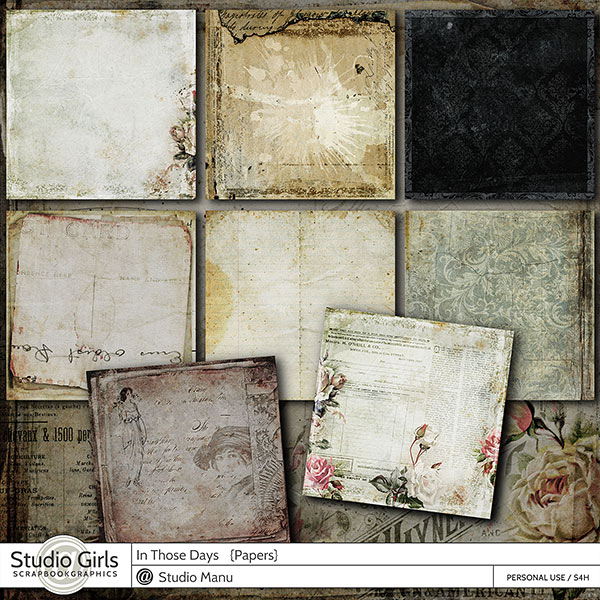 Vintage Digital Scrapbooking Papers