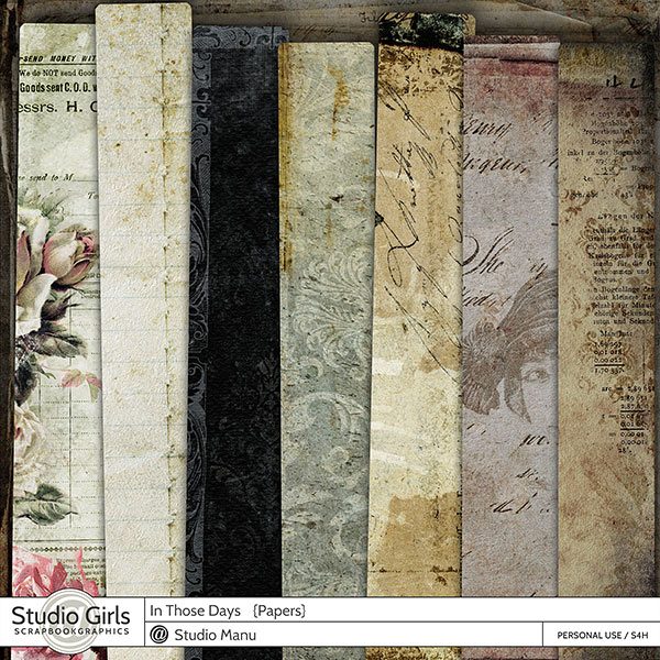 Vintage Digital Scrapbook Papers