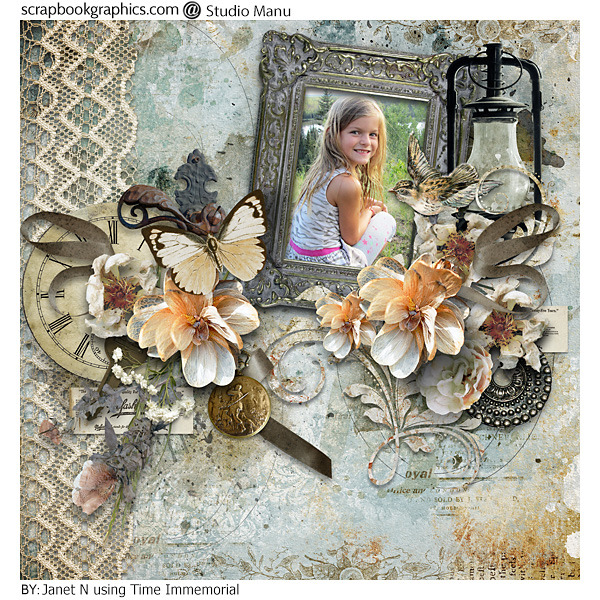 digital scrapbook Inspiration layout 