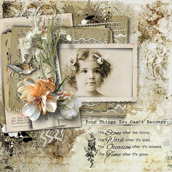 digital scrapbook inspiration layout