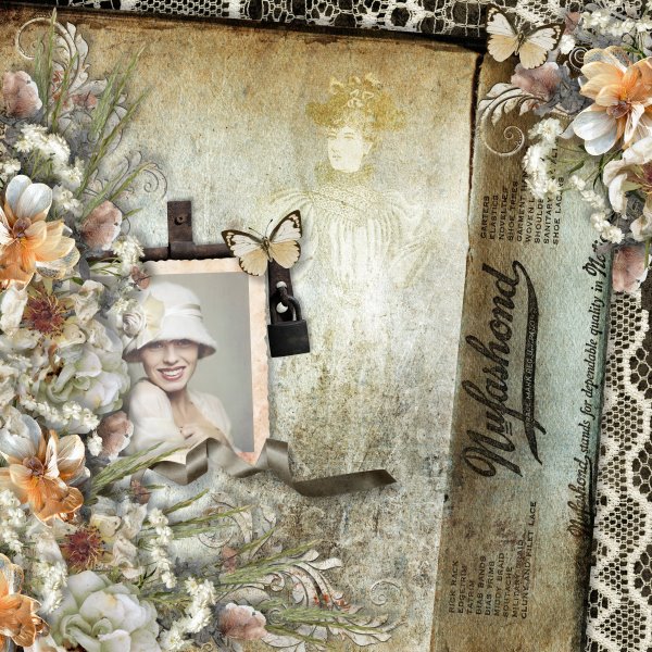 digital scrapbook Inspiration layout 