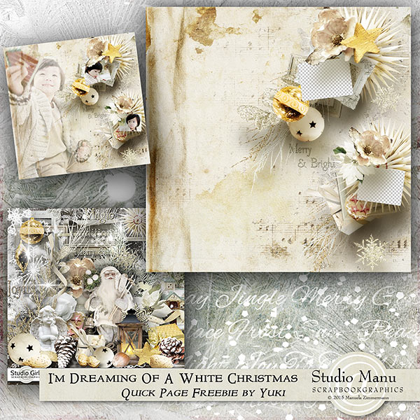 I'm Dreaming Of A White Christmas - Freebie Quick Page