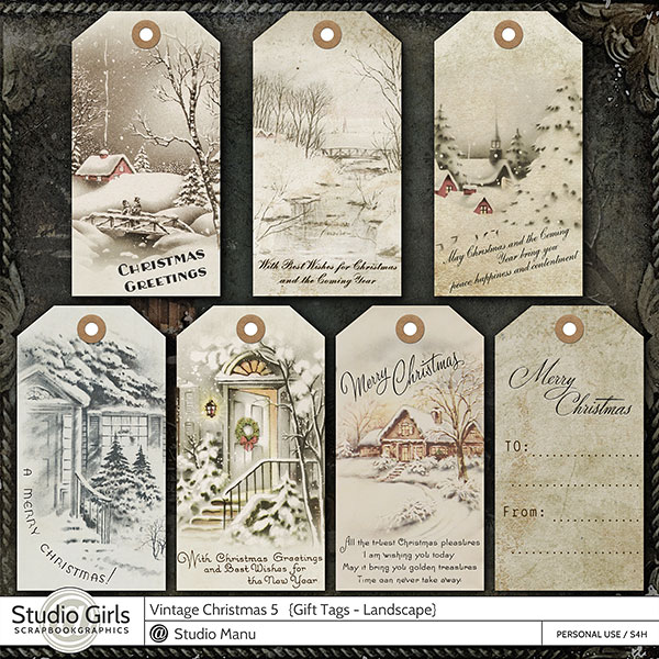 Old Fashioned Christmas Gift Tags 