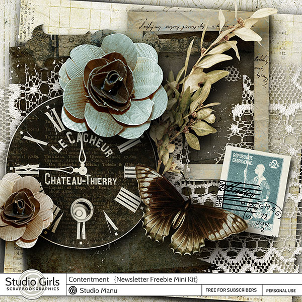 digital scrapbooking Vintage Freebie Mini Kit