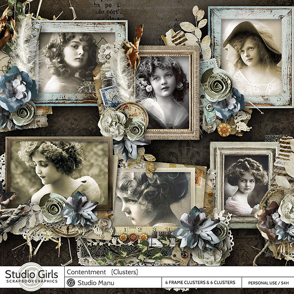 digital scrapbooking Frames Clusters